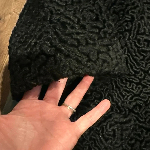 LUXURY PILE VINTAGE 60'S 70'S SZ M KARAKUL LEATHER LAMB
FUR MINK COLLAR COAT - Picture 4 of 9